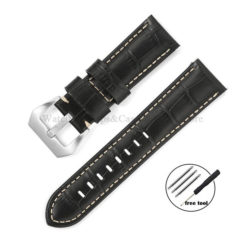 Brățară de ceas din piele naturală business Panerai pentru Omega cataramă din oțel negru maro accesorii curea bărbați 20mm 22mm 24mm 26mm
