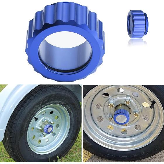

Upgraded Oil Bath Hub Cap for EZ-Loader Boat Trailer, CNC Aluminum Oil Filler Caps W/O-Ring Fit 10 5 Lug Hub and Drum, Anti-rust Durable Trailer Hub синий