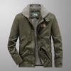Chaqueta de invierno para hombre, sencilla, retro, de lana de cordero, gruesa, cálida, de algodón, para exteriores, color negro y caqui, para hombre de mediana edad