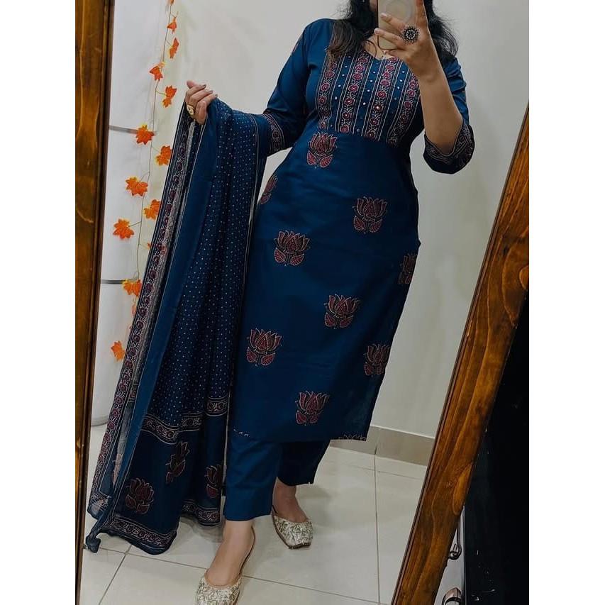 Pakistani Designer Ethnic Kurta Pant Dupatta Set Bollywood Party Wear Top Kurti