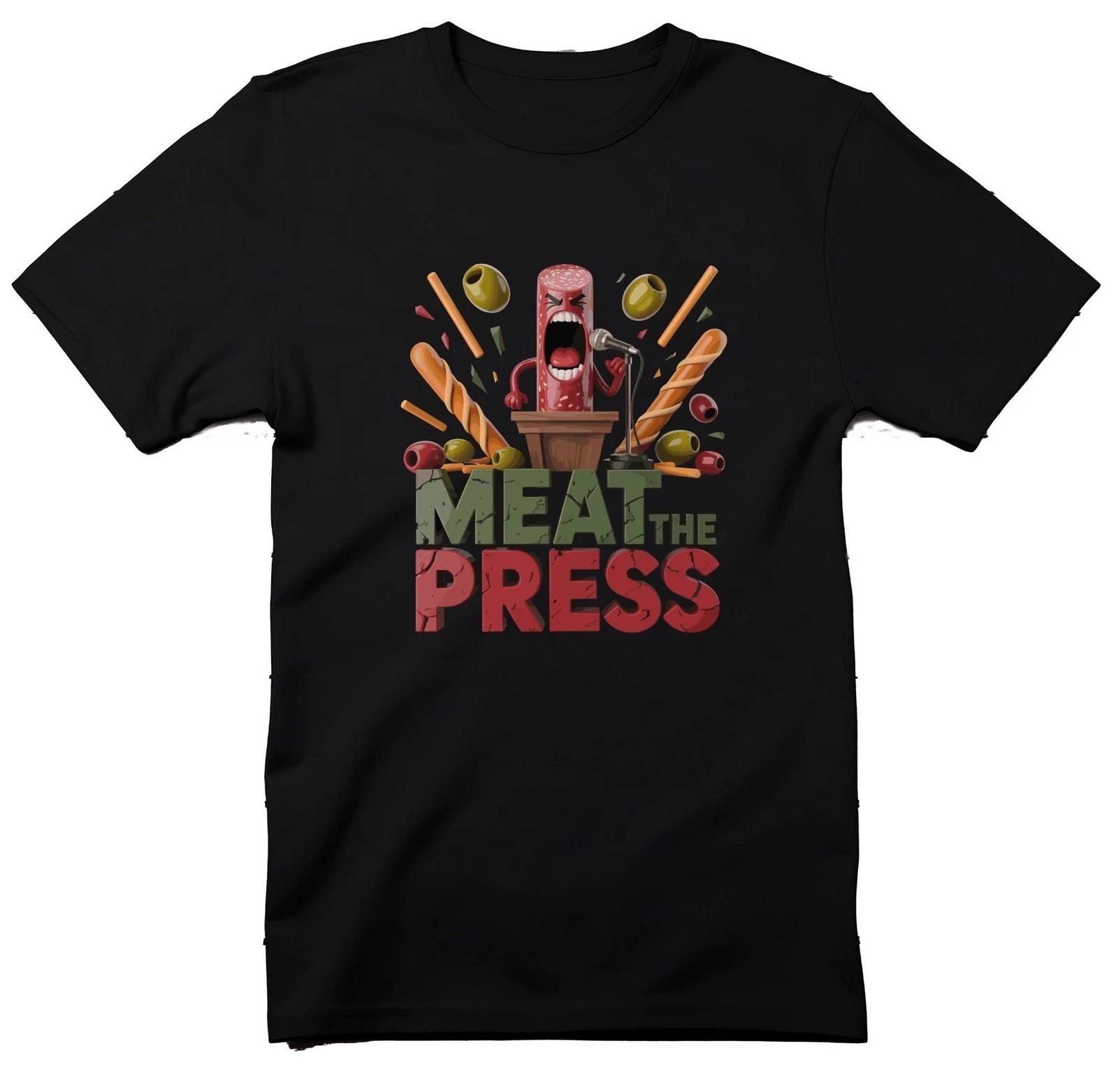 Italian Brainrot, Funny Meme, Meat The Press T-Shirt, Funny Foodie Gift, L