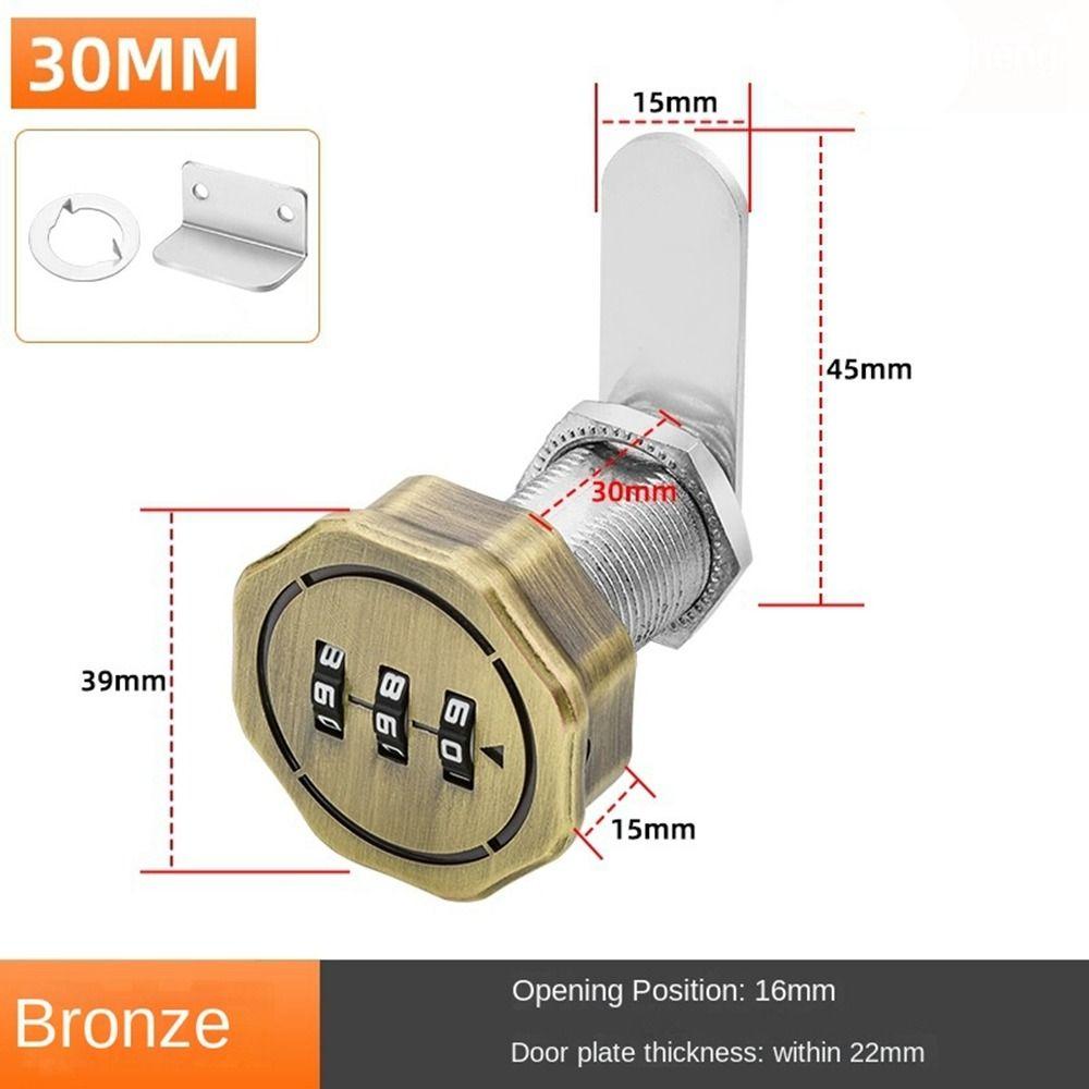 3 Digital Code Combination Lock Cupboard Drawer Cabinet Mailbox Password Locker Furniture Anti-theft Security Zinc Alloy Lock