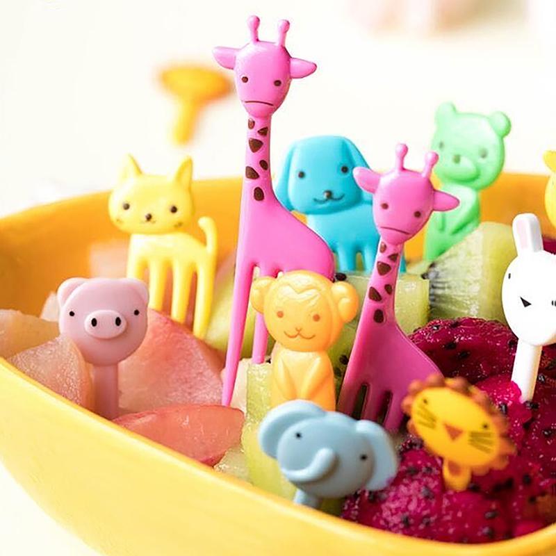 7/8/10 ks Dort Dezert Párty příslušenství Mini jídlo Sada ovocných vidliček Kid Cute Bento Box Dekor Dezertní vidličky Kreslené párátko