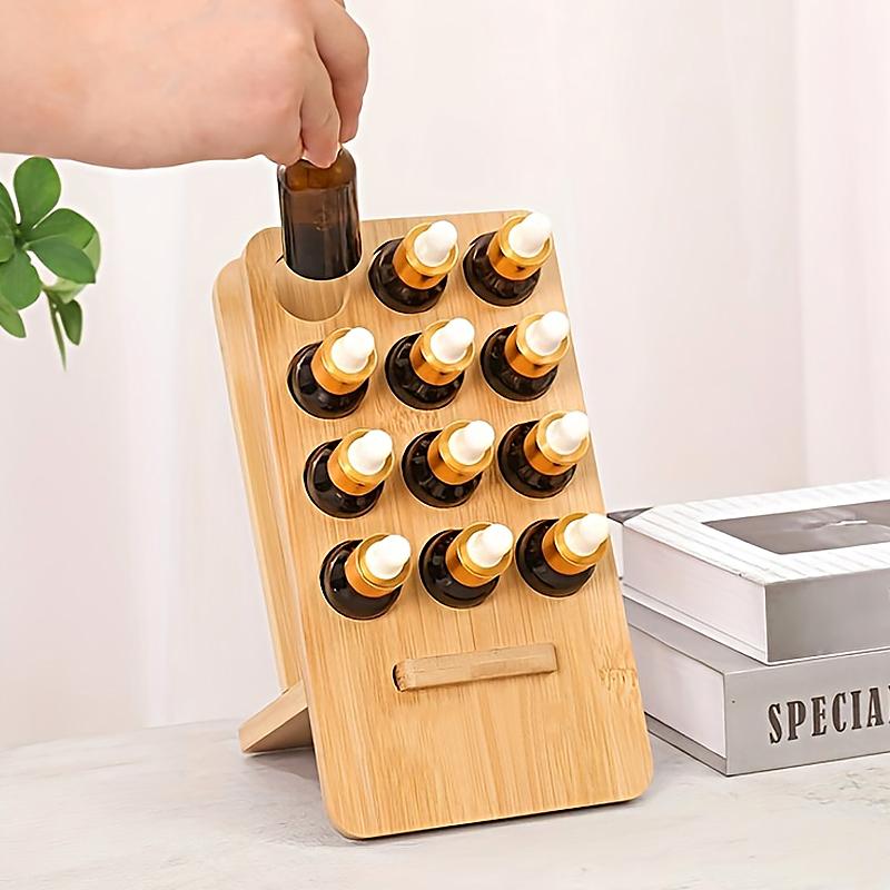 1pc Essential Oil Display Rack  Dispensing Bottles 12 Squares Display Case Organizer Desktop  Shelf