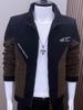 Men's Trendy Patchwork Corduroy Jacket with Stand-Up Collar - Slim Fit Spring/Autumn 2025 Edition