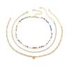 Jewelry, Claw Chain Metal Letter Sequined Item, Ethnic Color Rice Bead Imitation Pearl Multi-Layer Necklace
