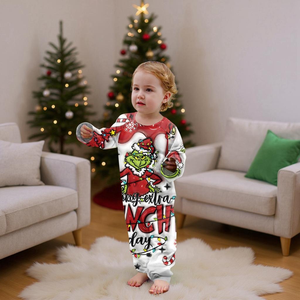 Christmas Prints Family Matching Long Sleeve Tops+Pants Set Family Matching Sets