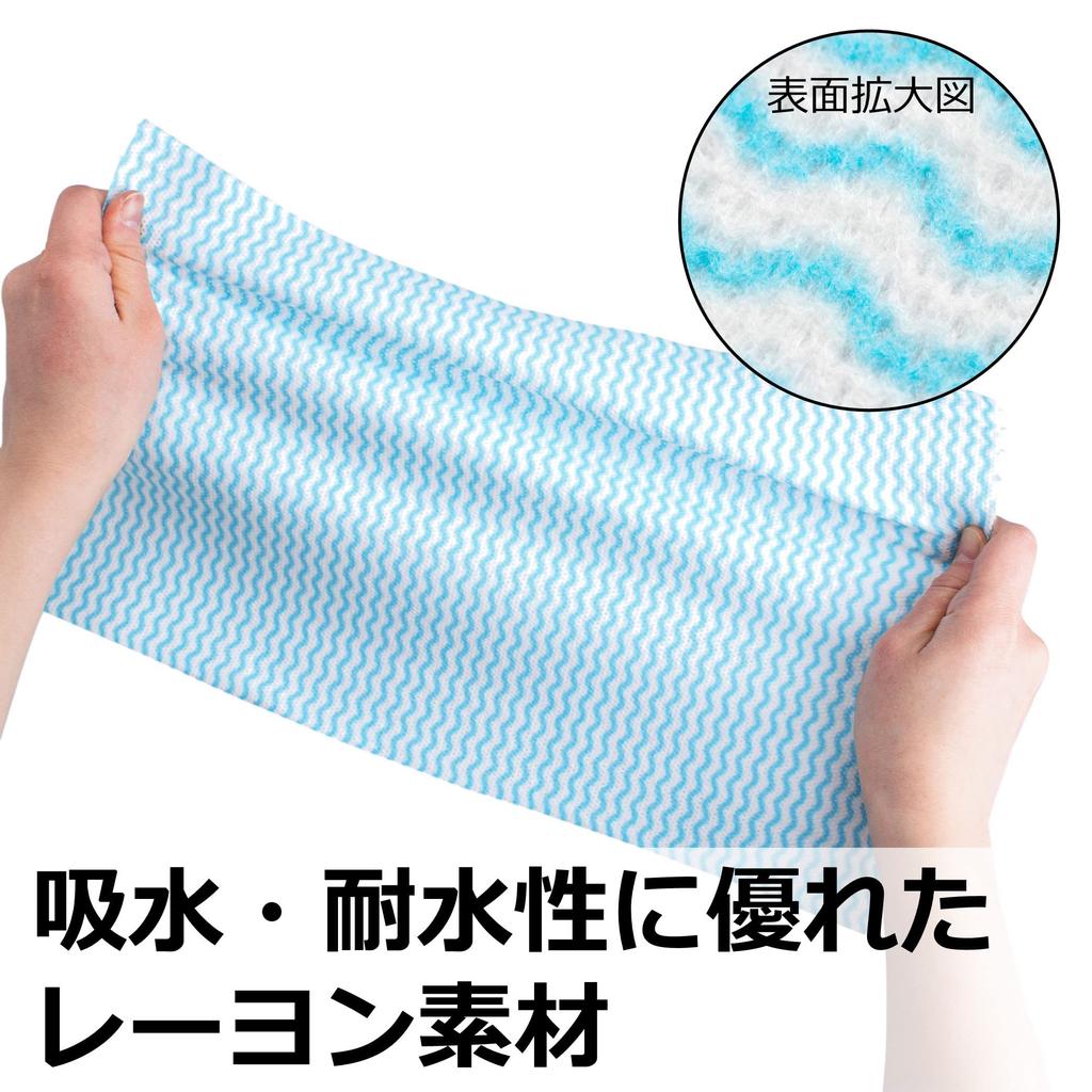 Strix Design Counter Cloth Roll, Heavy Duty, 60 Cuts, Blue, Approx. 23 X 35cm, Disposable Nonwoven Fabric, Dishcloth, Table Duster, Commercial Use,