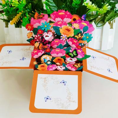 3D Geburtstagskarte Pop-Up Happy Birthday Grußkarte Geschenkbox mit Umschlag handgefertigt