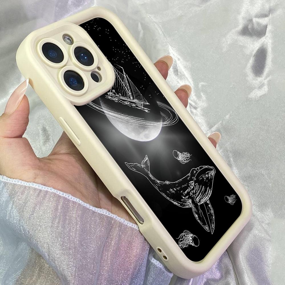 JT274 Great White Shark Black and White for iPhone 17 16 15 14 Pro Max Samsung S26 S25 Ultra A17 A16 A07 A56 Xiaomi 15T Redmi 15c Note 14 13 Soft Case