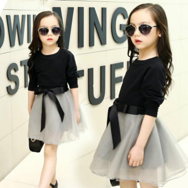 Conjuntos de ropa de otoño para niñas Color sólido Manga completa O Cuello  Tops + Falda velo Trajes elegantes de dos piezas comprar a buen precio —  entrega gratuita, reseñas reales con