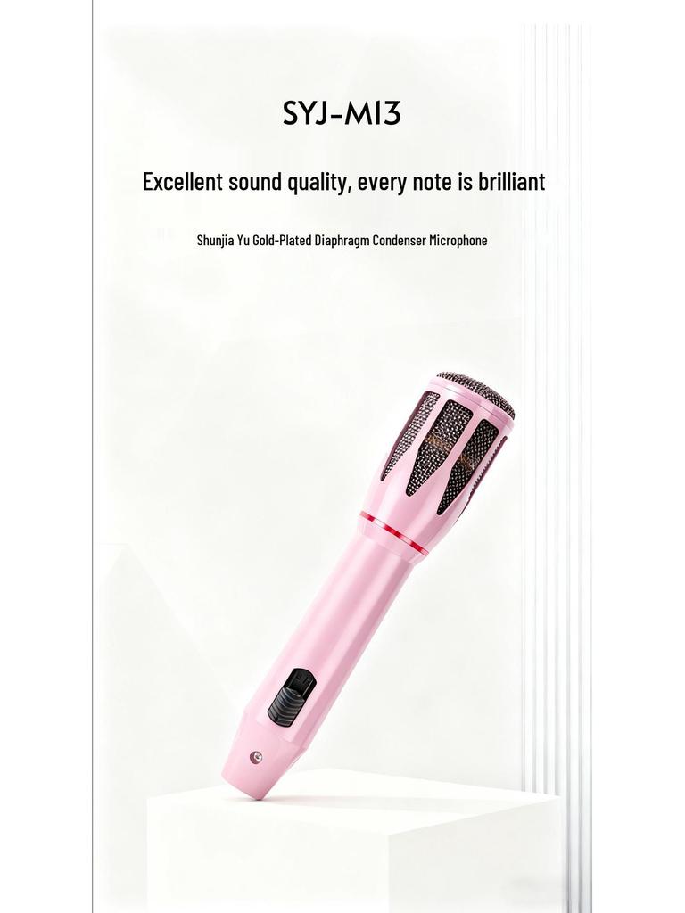 High-Quality Wired Metal Microphone for Home KTV, Singing, Meetings, and Speeches - Model SJY-M13