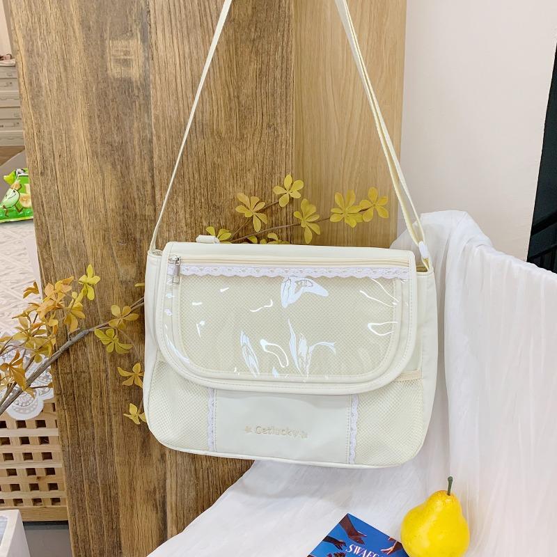 Girls casual versatile tote bag women's new transparent large-capacity shoulder messenger bag