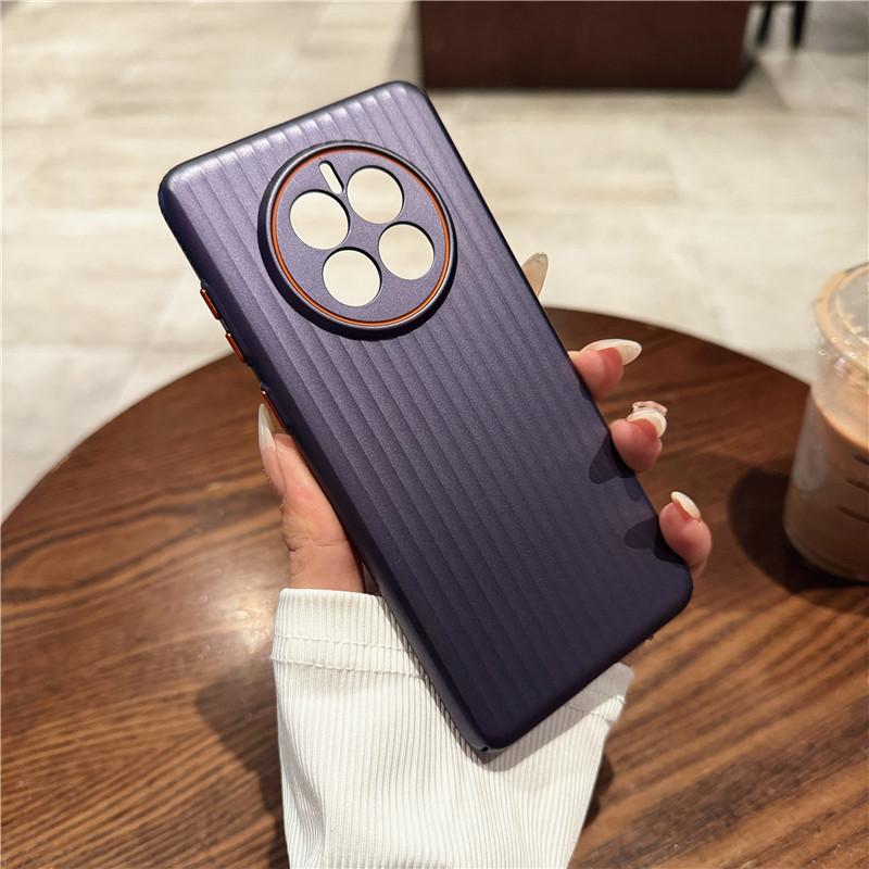 For Huawei Mate 50 50E 40 40E 30 30E Pro Plus Corrugated Grain Plating Metallic Paint Anti Fingerprint PC Shockproof Anti-Slip Back Cover Case Shell
