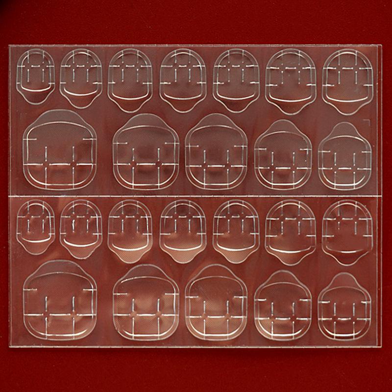 24 Pieces Transparent Jelly Nail Adhesive Stickers - Wearable Yellow Glue Nail Tips & Tools