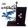 Harz Drachenfigur Magische Fliegende Bücherregal Lampe, Warmes Hängendes Nachtlicht, Fantasy Roman Fan Geschenk Leseecke Dekoration, Einzigartig für Liebhaber