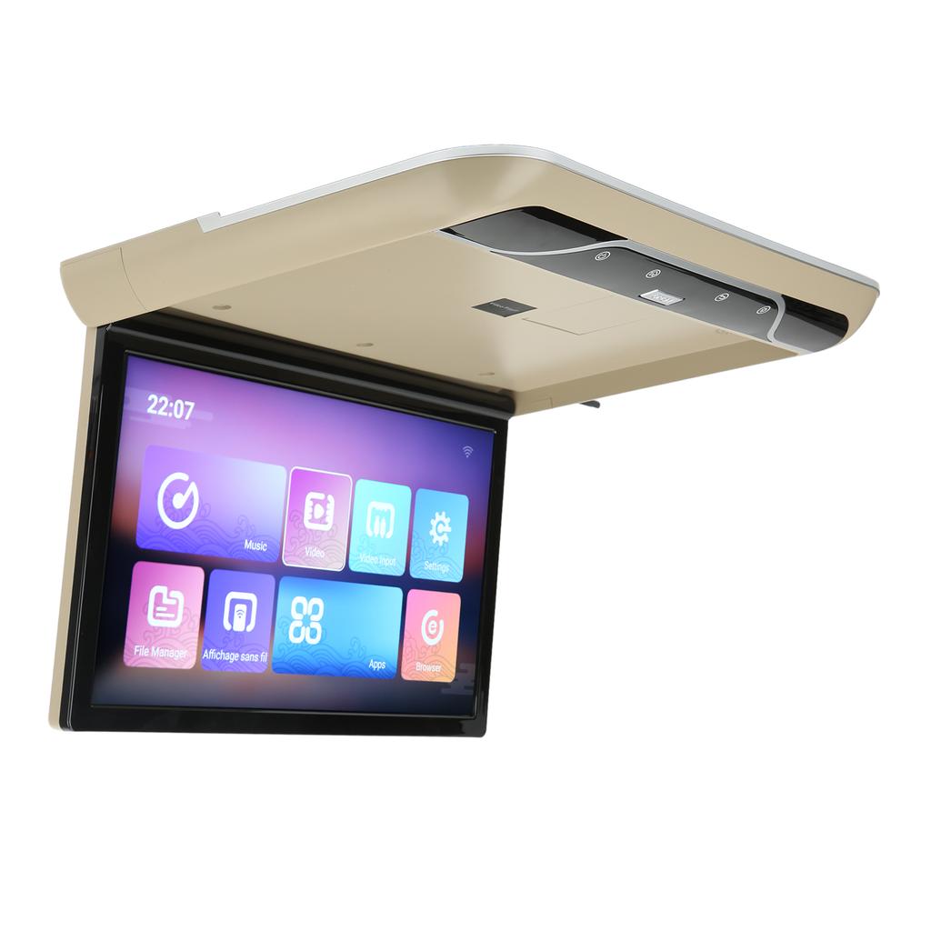 19in Car Overhead Player High Definition Touch Screen Flip Down Roof Mounted Monitor Multifunction for Android 9.0 Beige