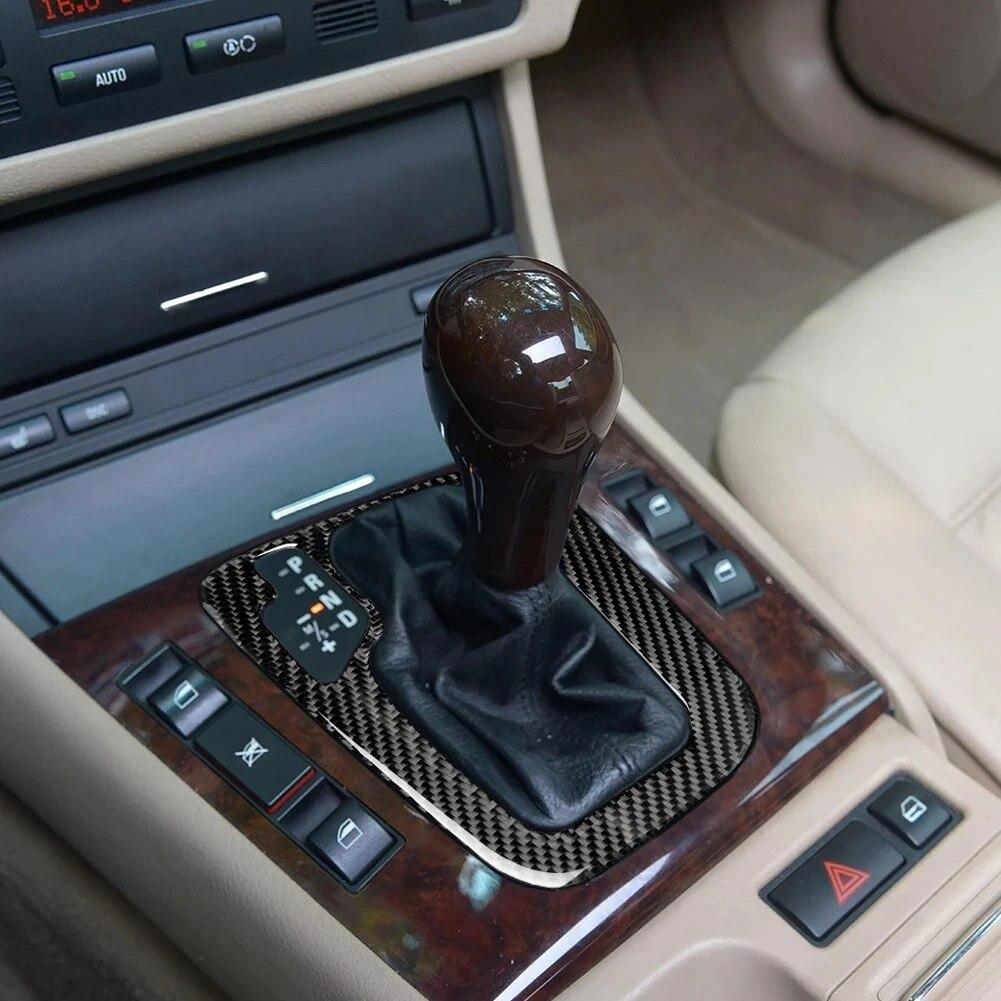 Car Gear Shift Box Display Panel Cover Shift Lever Frame Sticker For BMW 3 Series E46 1998-2004 Auto Interior Accessories