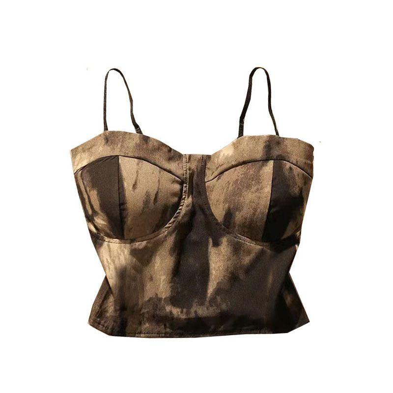 

Export Sports Sling Women s Gradient Printing Yoga Running Workout Beauty Back Vest Quick-Drying Bra with Chest Pad Tops Coffee S