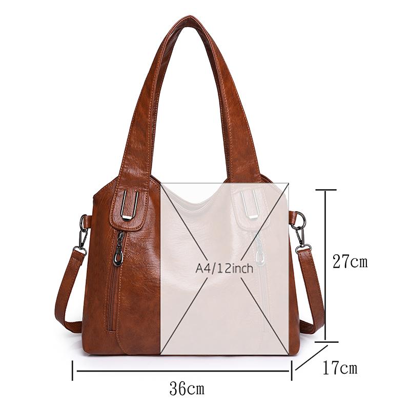 1 piece of soft synthetic leather retro women's single shoulder handbag, zipper closure, multiple pockets, suitable for daily us