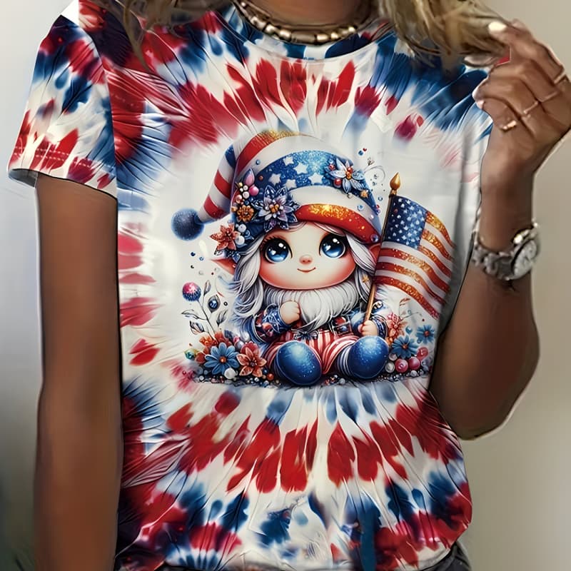 Casual short-sleeved T-shirt, fashionable short-sleeved crew neck top S