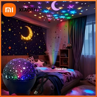 Światła Nocne RGB Projektor LED Gwiazdy Księżyc Galaktyka Lampa Projekcyjna 5V USB dla Dzieci Prezent Boże Narodzenie Dekoracje Pokoju