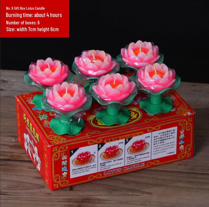 Lotus Lamp Candles: Red Floating Votive Lotus Candles Gift Box