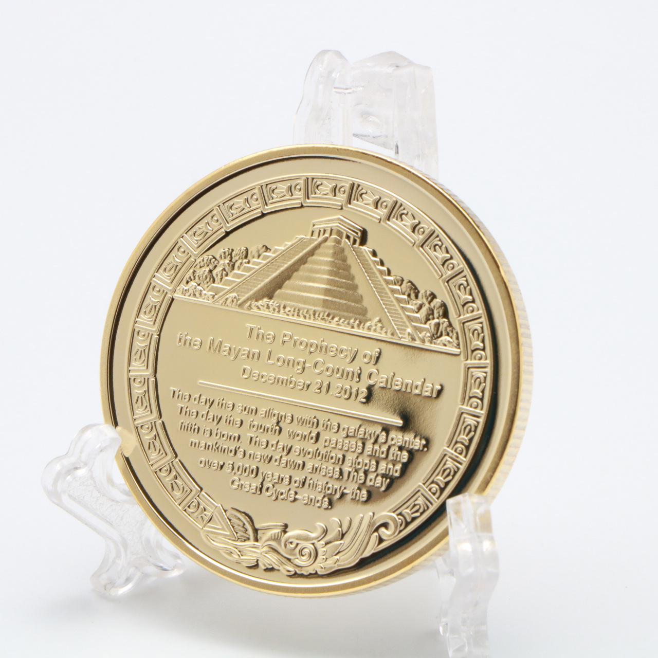 Maya commemorative coins, pyramids, sundial gold coins, American gold and silver coins, gold-plated commemorative coins, collection, gift giving