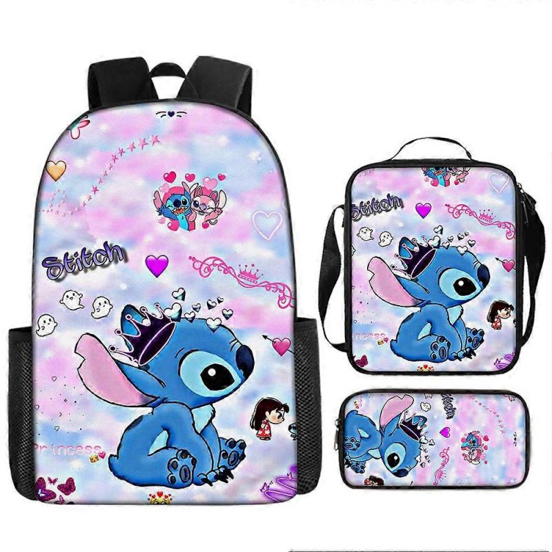 New style cartoon stitch Stitch three-piece schoolbag elementary and middle school students backpack backpack 30-NMAOV