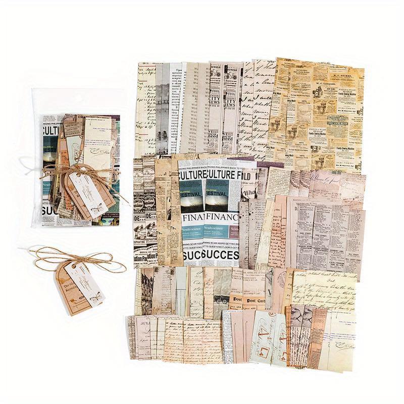 100pcs/pack Decor Scrapbook Vintage Materials Paper Combo Kit DIY Junk Journal Collage Photo Album Retro Background Paper