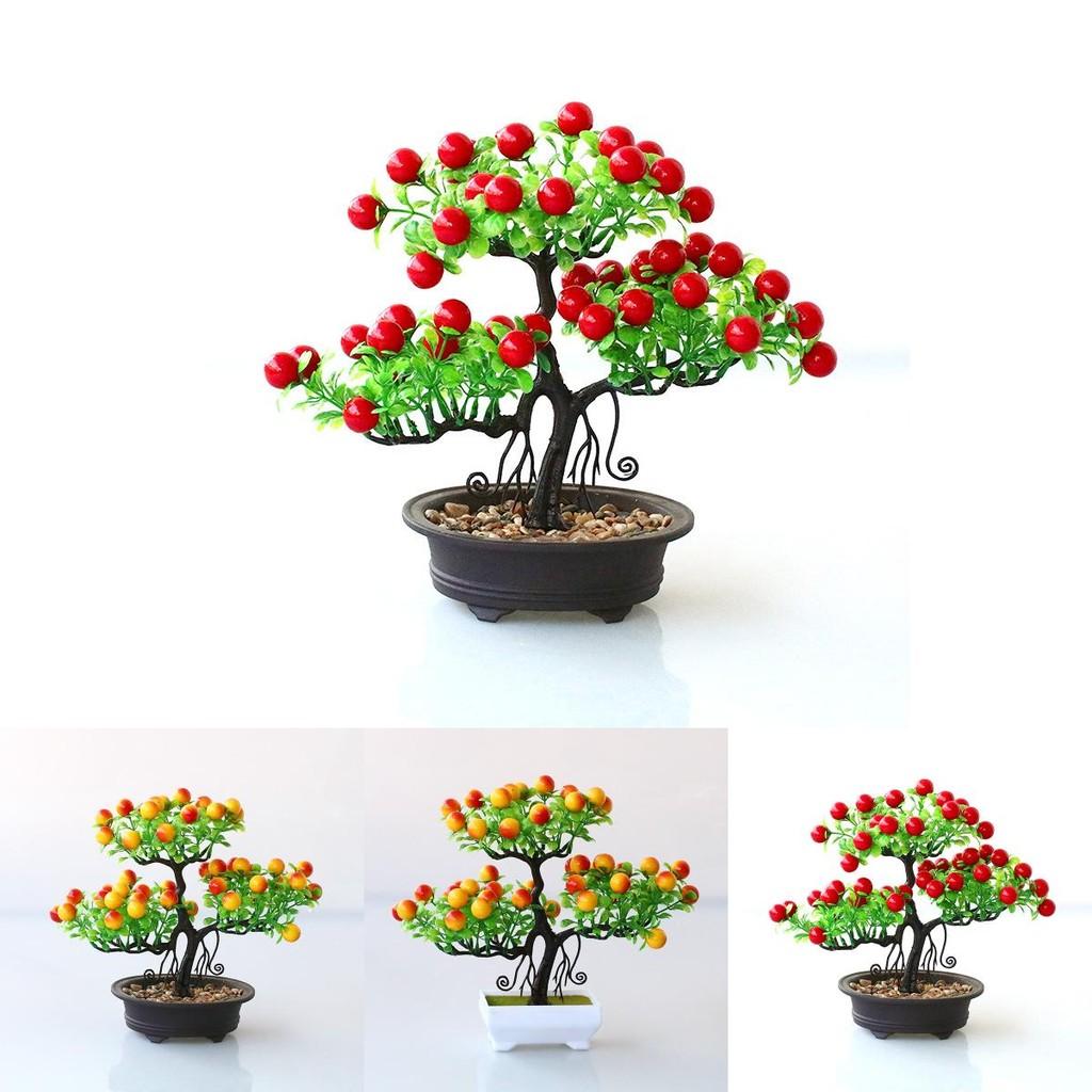 Fake Fruit Potted Plant Ornament With Plastic Craft For Living Room Desk Decor