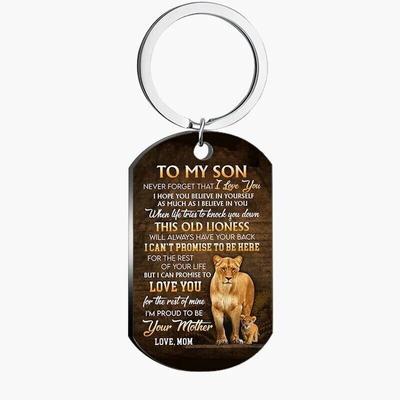 Christmas Gift To My Son Key Chain Stainless Steel Lion Keychain Girls Gifts