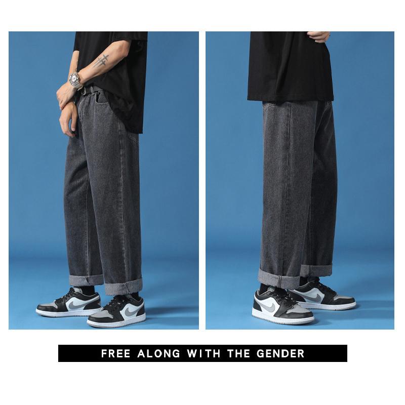 Men's jeans 2026 new style loose straight casual long pants wide-leg pants