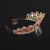 Korean Red Rhinestone Wedding Hair Accessories Popular Bridal Crown Wedding Accessories
