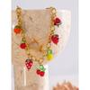 Yhpup Süße Frühling Sommer Bunte Glasur Frucht Charme Anhänger Halskette Gold Farbe Edelstahl Trendiger Schmuck für Mädchen Damen