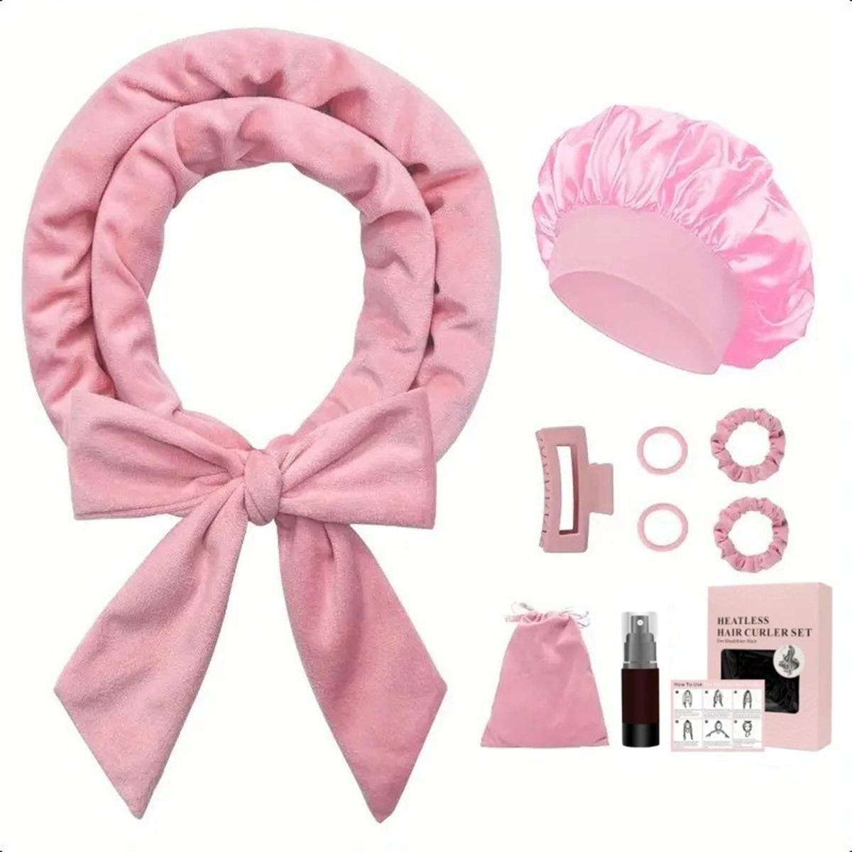 Satin Heatless Curler, Overnight Hair Roller, No-Heat Curling Set, 70  Satin Headband, Long Wave Rod Voluminous Curls