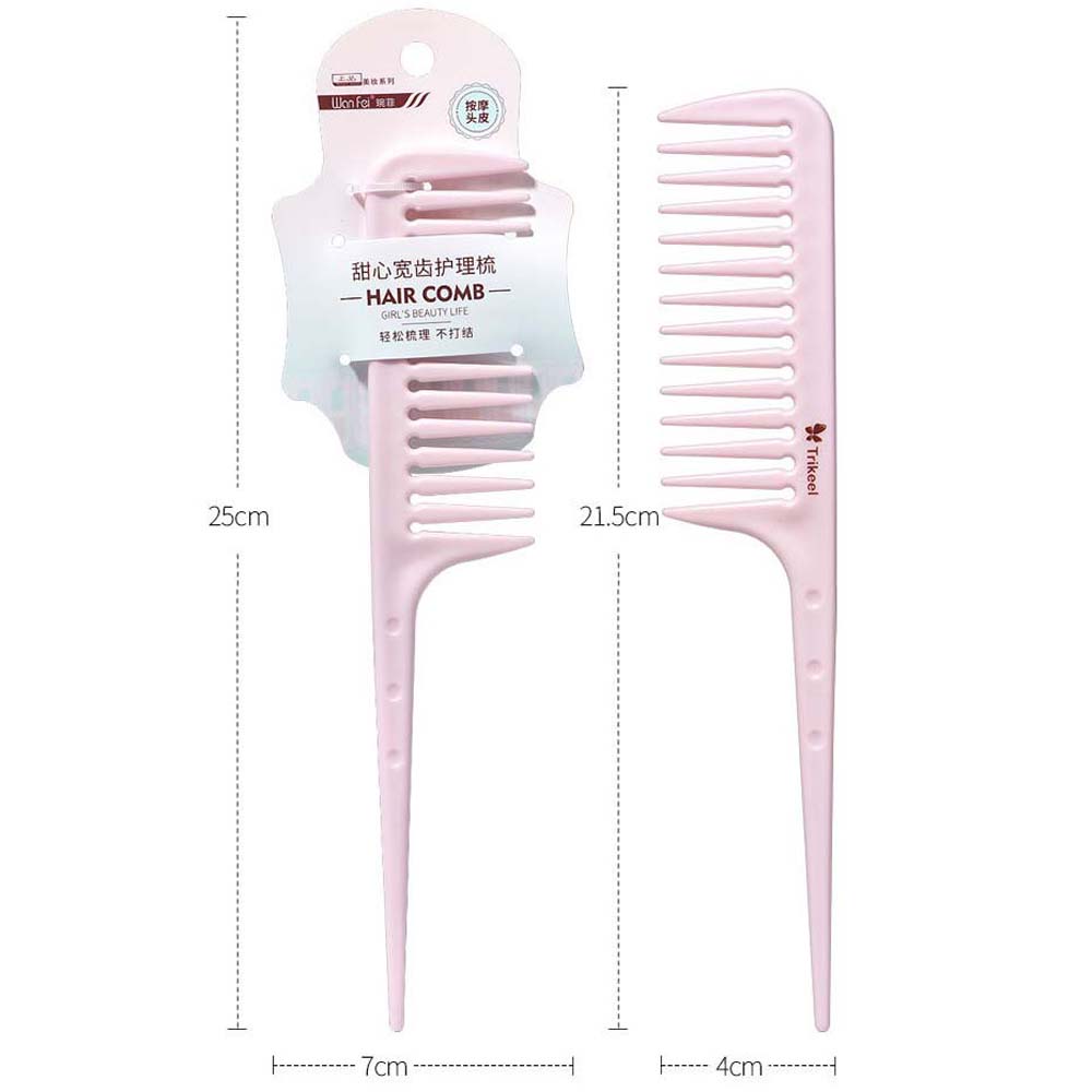 Wet Curly Hairdress Wide Tooth Comb Salon Dyeing Hair Accessories Wide Curly Hair Brush Hair Styling Tool Pink Hair Salon