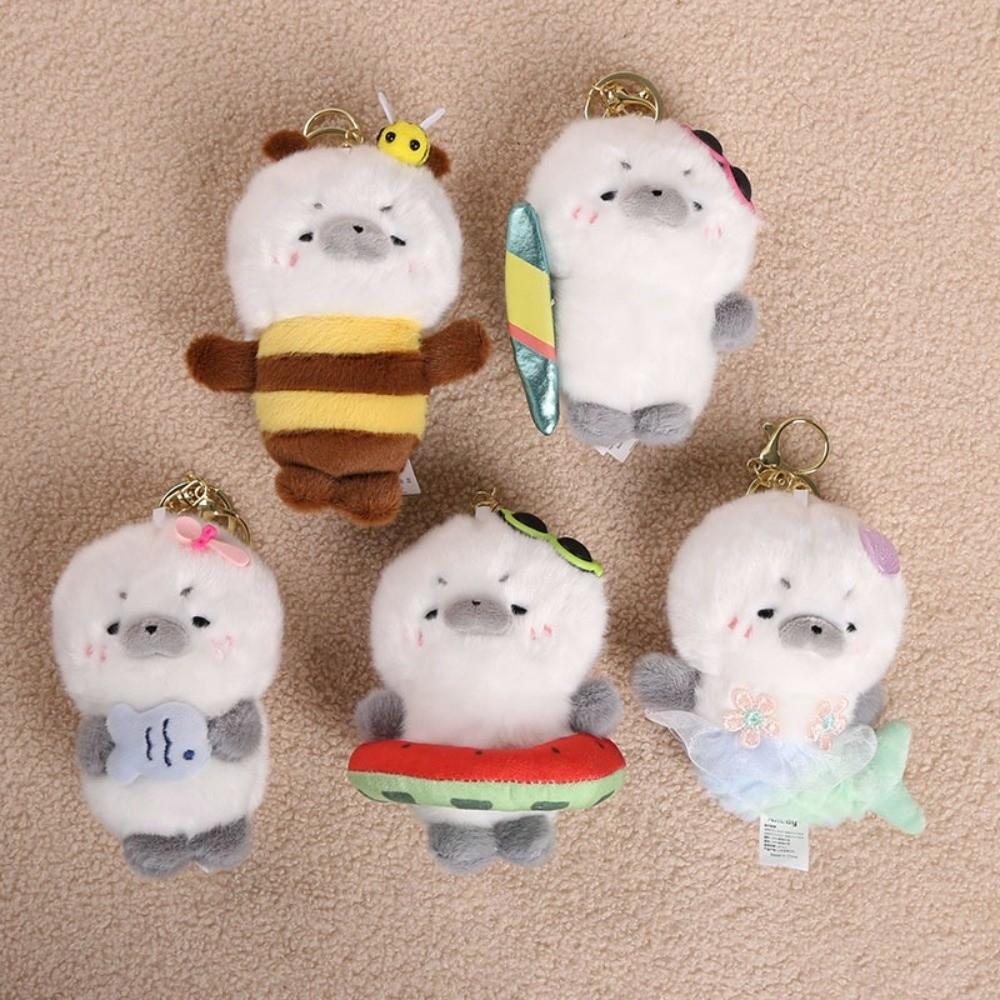 Soft Seal Stuffed Animal Keyring Plush Material Seal Soft Plush Doll Keychain Birthday Gift