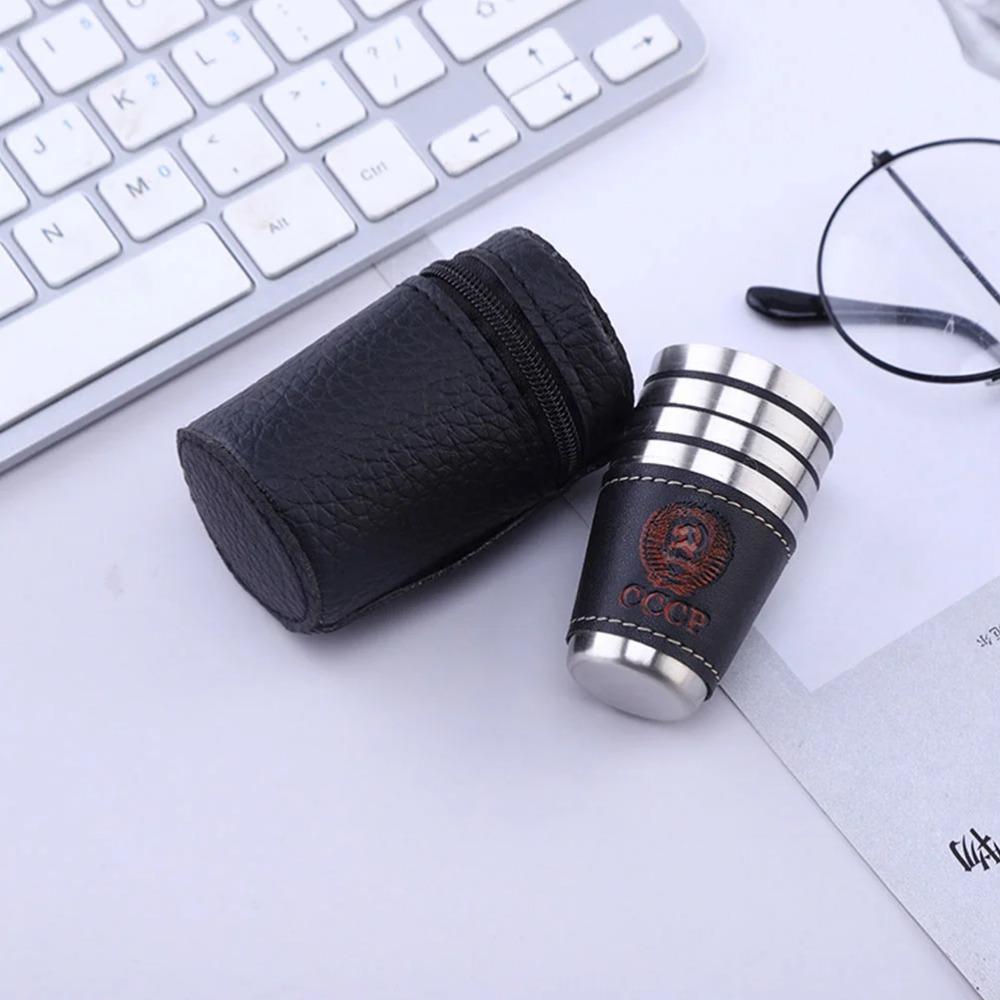 Kleine Glas Stahl Outdoor Stiellose Gläser Tassen Camping Zubehör Kleine Edelstahl Metall Reisebecher