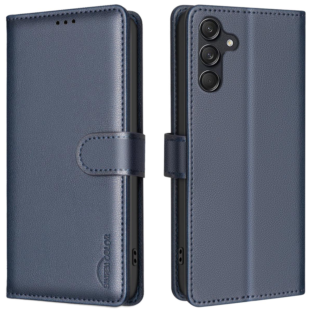

BINFEN COLOR BF32 For Samsung Galaxy A36 5G Leather Case Wallet RFID Blocking Phone Cover Blue