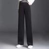 Fleecing Plush Thick Warm Letter Stripes High Waist Corduroy Straight OL Wide Leg Long Pant Women Winter Casual Trouser Clothing