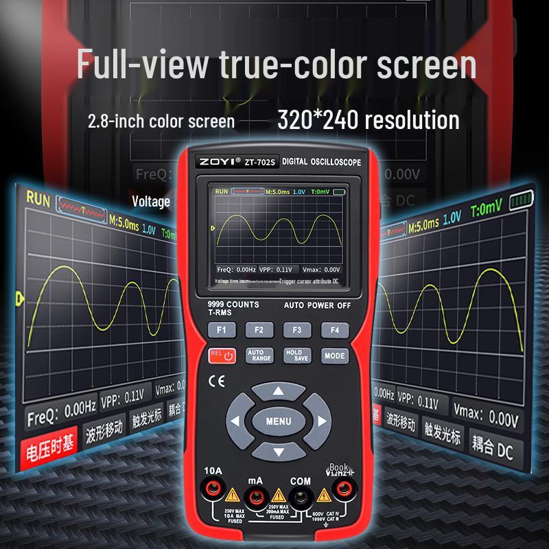 ZOYI ZT-702S High Precision 10MHz Two-in-One Oscilloscope Multimeter with Signal Generator