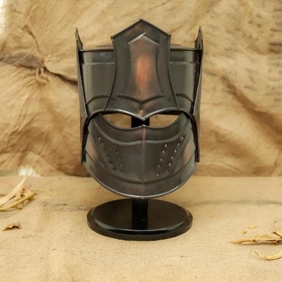 Fantasy Gothic Knight Helmet with Display Stand Handmade Medieval Dark Armor Replica Cosplay, LARP Collectible