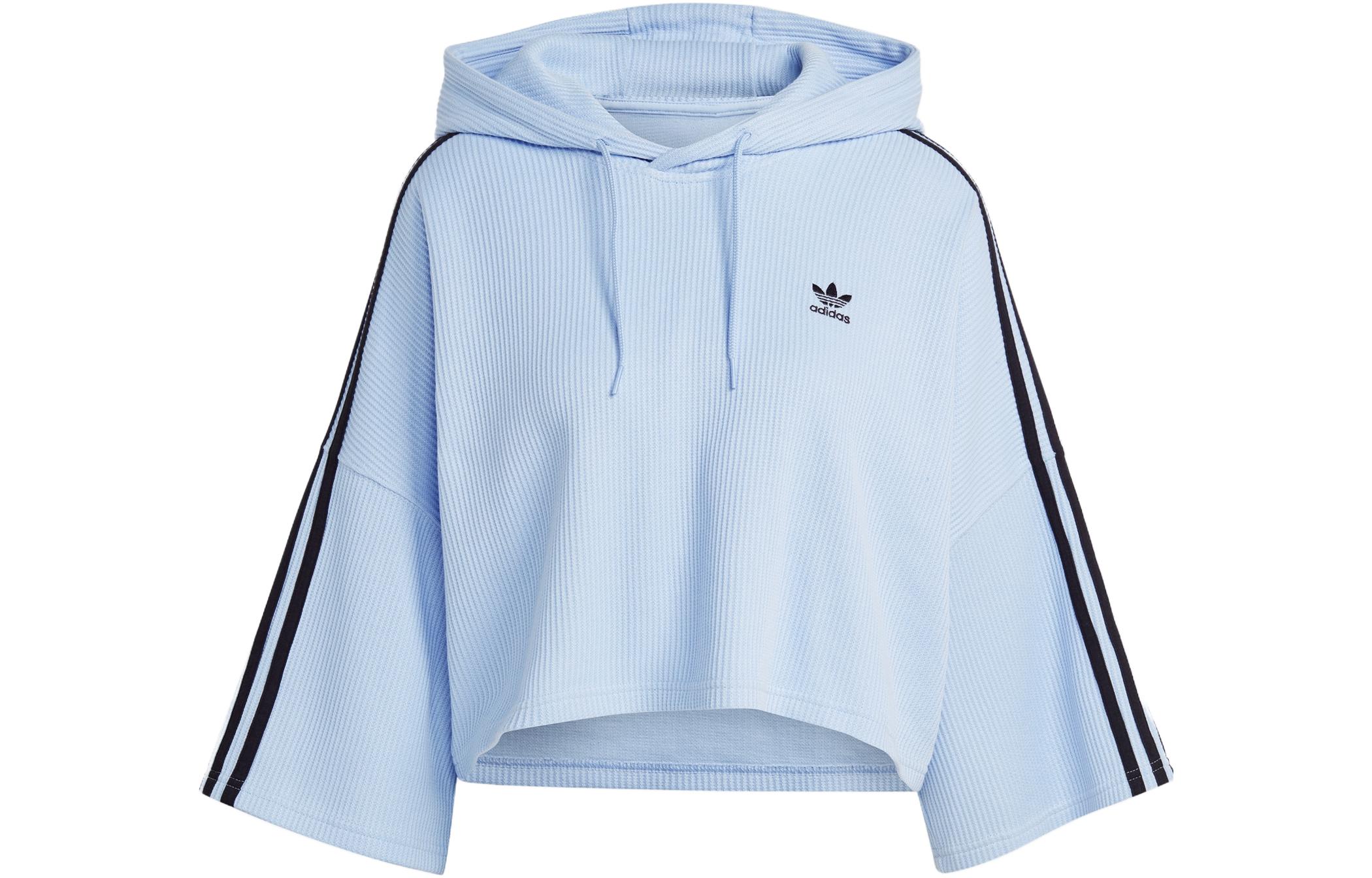 Adidas Originals CROP HOODIE Sweatshirt Women s Light Pink Blue IC5460 XS