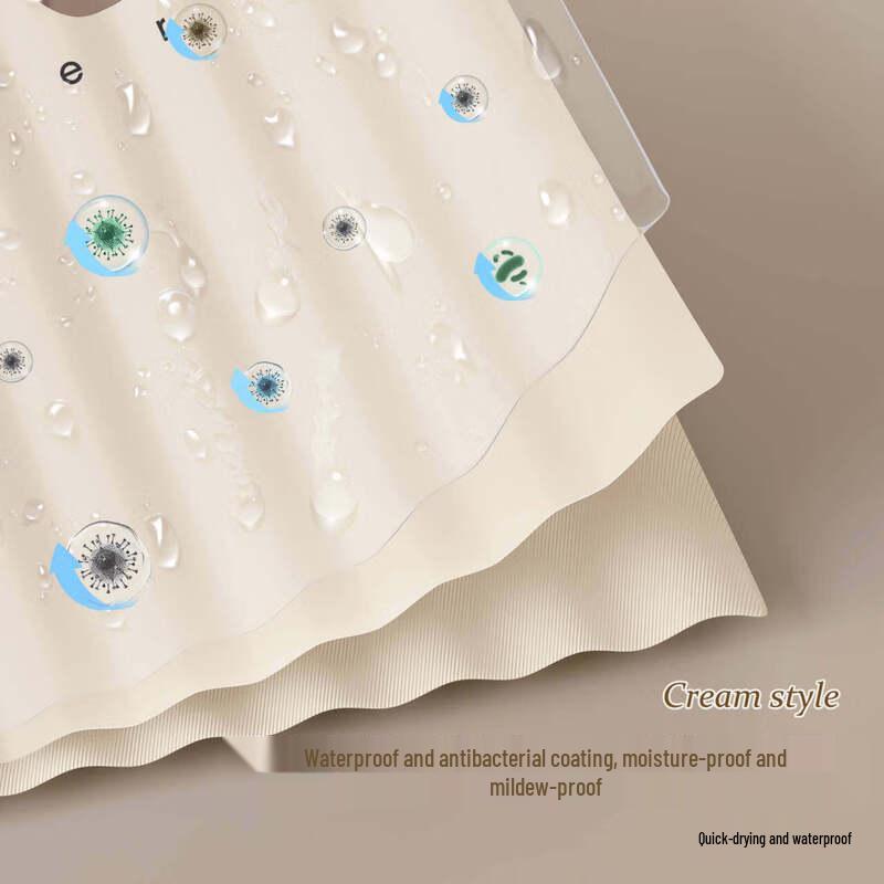 LIEI Waterproof Mildewproof Shower Curtain Set