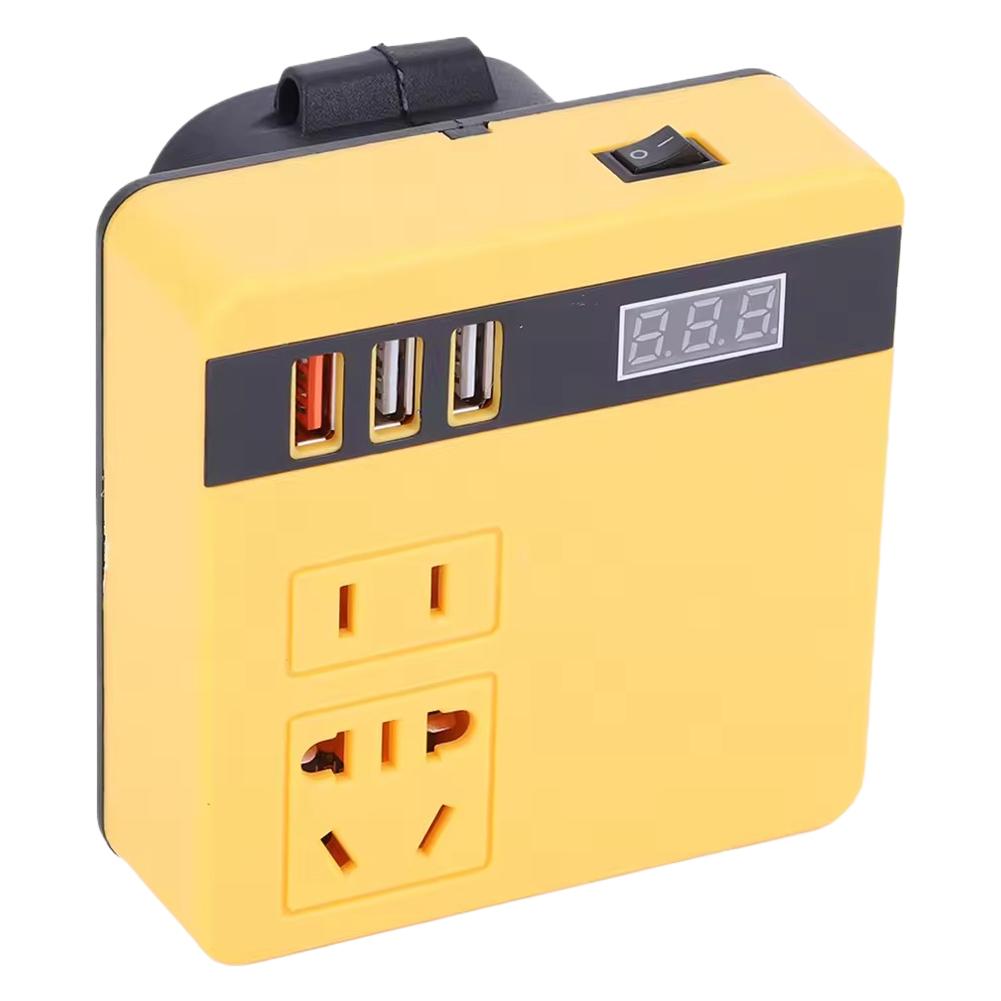 120W Power Inverter DC 18-21V to AC 220V Converter for DeWalt Makita Milwaukee for Electric Tools Outdoor Work