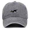 1ks Retro vypraná baseballová čepice s výšivkou žraloka pro ženy Muže Ležérní nastavitelná vypraná bavlněná čepice typu Dad Hat Unisex Klasické golfové čepice