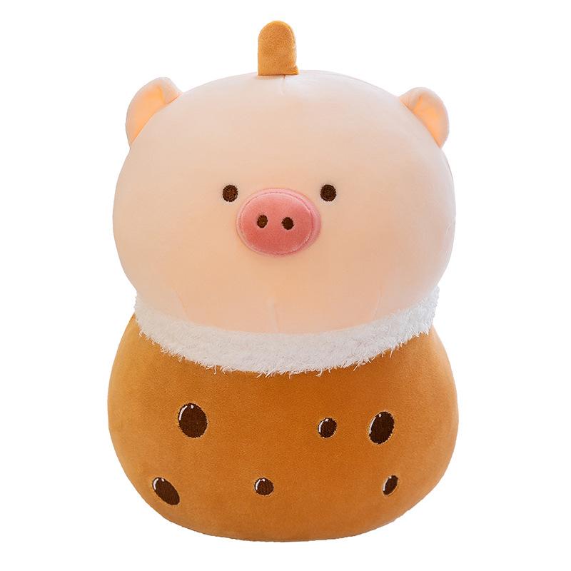 Creative Pig Milk Tea Cup Plush Doll - Adorable Gift & Activity Toy