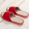 Fashion Linen Slippers for Couples Women Men Indoor Flat Sandals Slides Four Seasons Non Slip Soft Breathable Cozy Light