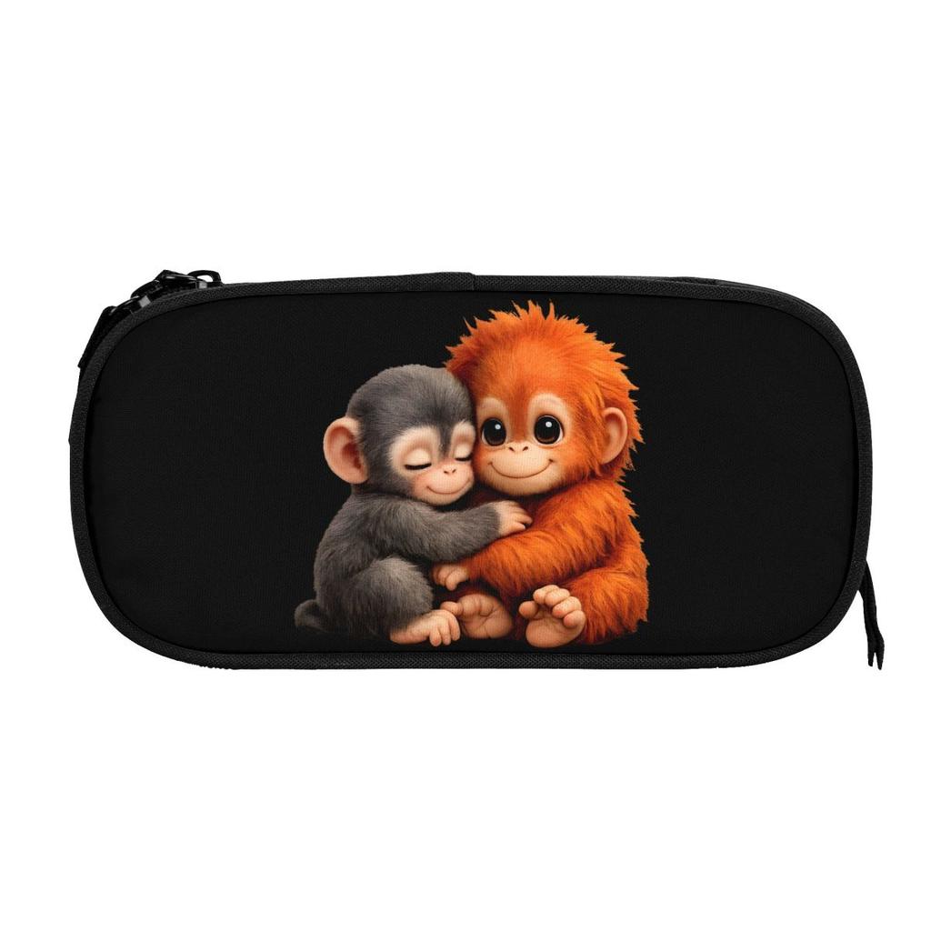 Punch Monkey Cute Pencil Case Fashion Pen Box Bag Student Large Storage Students School Zipper Pencilcases